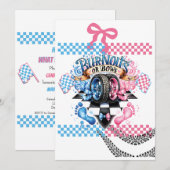 Geschlechtsenthüllung Junge oder Mädchen Party Aut Einladung (Vorne/Hinten)