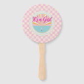 Geschlechtsenthüllung Mädchen, rosa kariert Fächer (Rückseite)