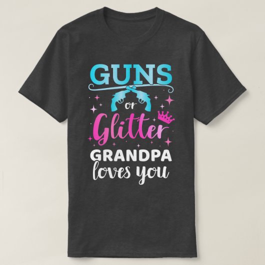 Geschlechtsenthüllung oder glitzernder Opa passend T-Shirt (Design vorne)
