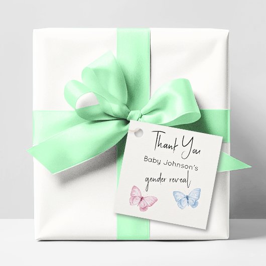 Geschlechtsenthüllung Rosa Blaue Schmetterlinge Da Geschenkanhänger