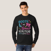 Geschlechtsenthüllung Stiefel oder Bögen Schwester T-Shirt (Vorne ganz)