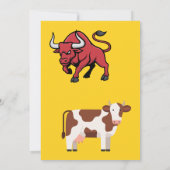 Geschlechtsenthüllungseinladung für Stier oder Fär (Rückseite)