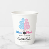 Geschlechtsenthüllungsfeier mit blauen oder rosa B Pappbecher (Rückseite)