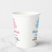 Geschlechtsenthüllungsfeier mit blauen oder rosa B Pappbecher (Rechts)
