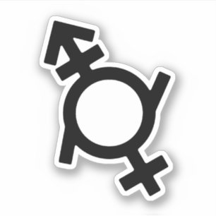Geschlechtsfluid Androgyn Weiblich Geschlechtssymb Aufkleber