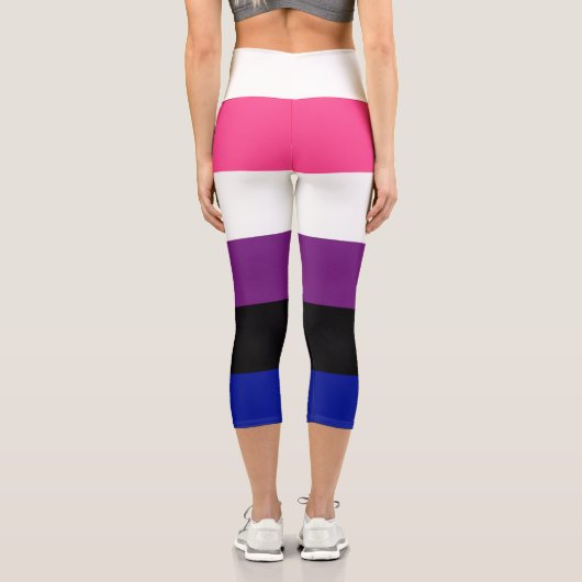 Geschlechtsfluidflagge Capri Leggings (Rückseite)