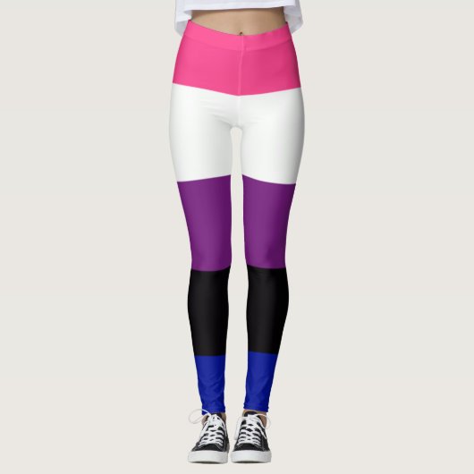 Geschlechtsfluidflagge Leggings (Vorderseite)