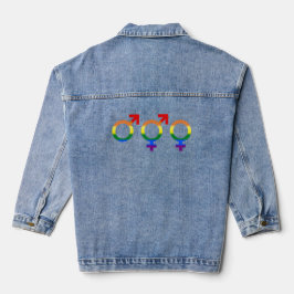 Geschlechtsidentität Rainbow Heart Women's Denim J Jeansjacke