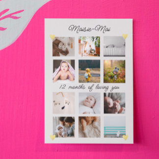 Geschlechtsneutral 1. Geburtstagskollage Karte