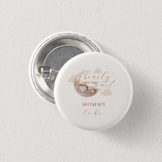 Geschlechtsneutral abwarten, bis Moon Star Mommy Button (Vorne & Hinten)