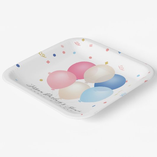 geschlechtsneutral | Gender-Enthüllung Kinderdusch Pappteller (Gewinkelt)