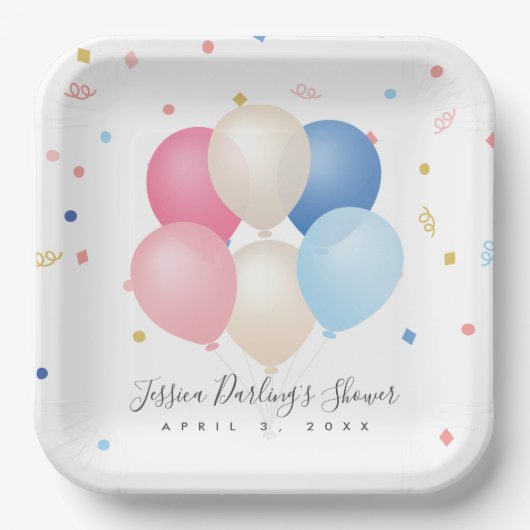 geschlechtsneutral | Gender-Enthüllung Kinderdusch Pappteller (Vorderseite)