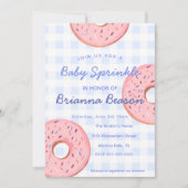 Geschlechtsneutral, Gingham & Donuts Baby Sprinkle Einladung (Vorderseite)