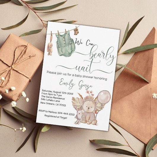 Geschlechtsneutral können wir Babydusche frühzeiti Einladung