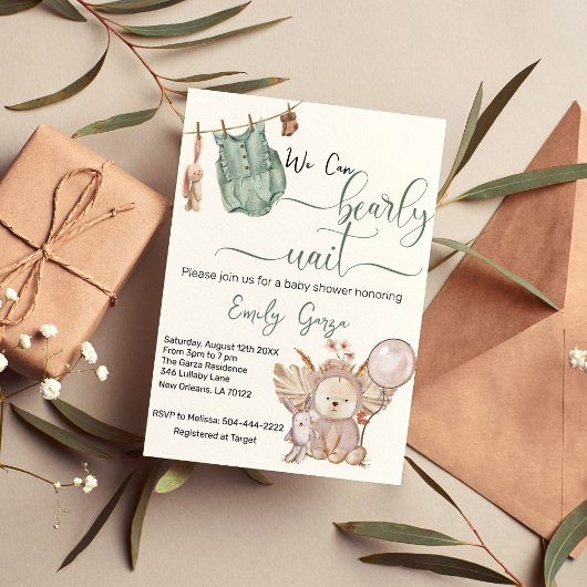 Geschlechtsneutral können wir Babydusche frühzeiti Einladung