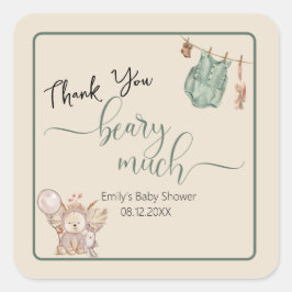 Geschlechtsneutral können wir Babydusche frühzeiti Quadratischer Aufkleber