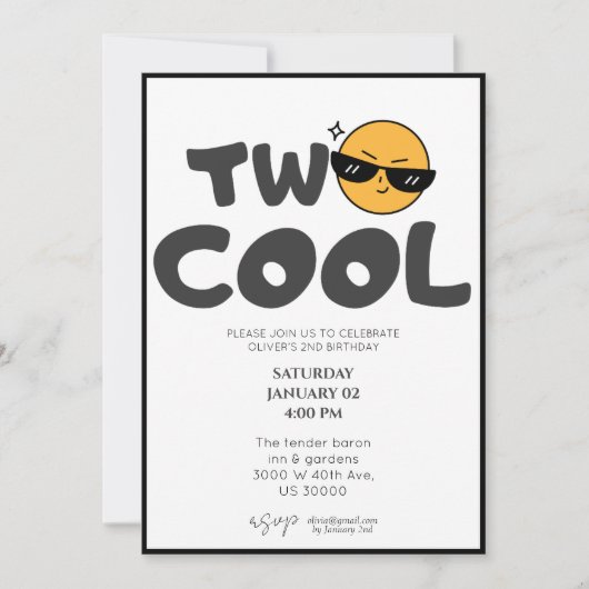 Geschlechtsneutral lustiger 2. Geburtstag Einladung (Vorderseite)