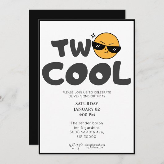 Geschlechtsneutral lustiger 2. Geburtstag Einladung (Vorne/Hinten)