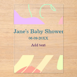 Geschlechtsneutrale abstrakte Formen Babydusche Acryleinladungen