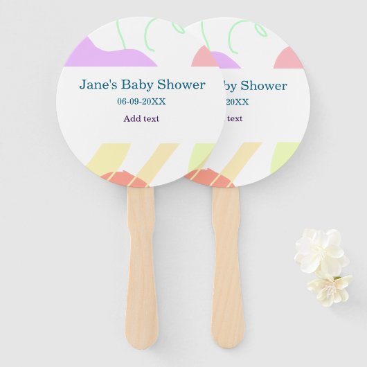 Geschlechtsneutrale abstrakte Formen Babydusche Fächer (Vorne und Hinten)