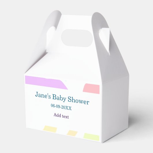 Geschlechtsneutrale abstrakte Formen Babydusche Geschenkschachtel (Rückseite)