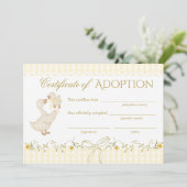 Geschlechtsneutrale Adoptionsurkunde für dumme Gän Einladung (Stehend Vorderseite)