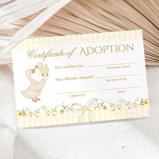 Geschlechtsneutrale Adoptionsurkunde für dumme Gän Einladung