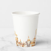 Geschlechtsneutrale Aquarellfarben Babydusche Pappbecher (Rückseite)