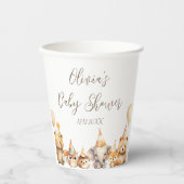 Geschlechtsneutrale Aquarellfarben Babydusche Pappbecher (Vorderseite)