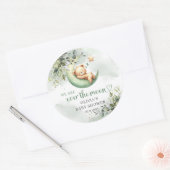 Geschlechtsneutrale Aquarellgrün über dem Mond Runder Aufkleber (Umschlag)