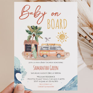 Geschlechtsneutrale 'Baby an Bord' Babyparty-Einla Einladung