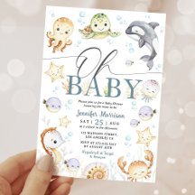 Geschlechtsneutrale Baby Shower-Party 'Ocean Baby'
