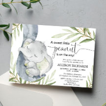 Geschlechtsneutrale Babydusche, Elefantengrün Gold