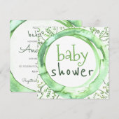Geschlechtsneutrale Babydusche Wasserfarbe Einladung (Vorne/Hinten)