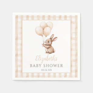Geschlechtsneutrale Babyparty Little Bunny Balloon Serviette