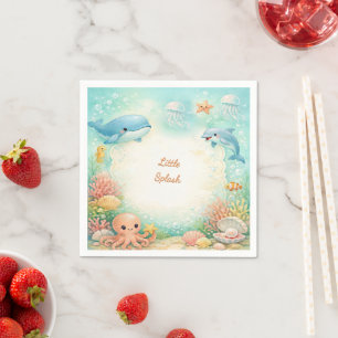 Geschlechtsneutrale Babyparty Unter dem Meer Party Serviette