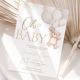 Geschlechtsneutrale Bären-Baby-Party Einladung