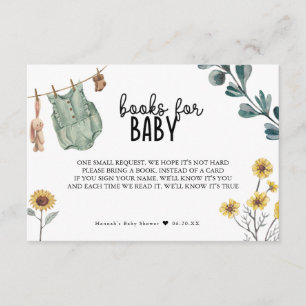 Geschlechtsneutrale Boho-Baby-Party-Bücher für Bab Begleitkarte