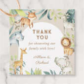 Geschlechtsneutrale Boho Safari-Babydusche Geschenkanhänger (Vorderseite)