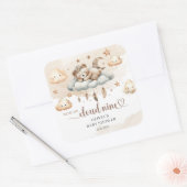 Geschlechtsneutrale, einheimische Boho Teddy Bären Quadratischer Aufkleber (Umschlag)