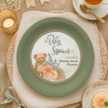 Geschlechtsneutrale florale und Bären-Baby-Party