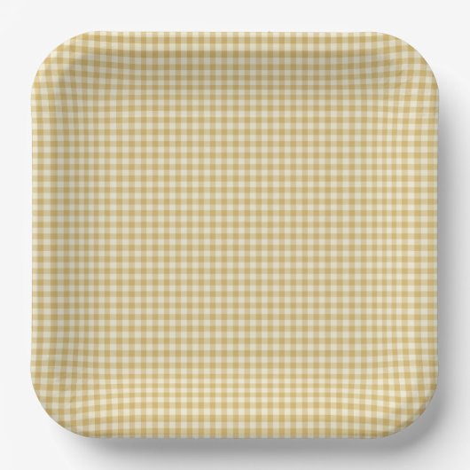 Geschlechtsneutrale gelbe Gingham-Papierplatte Pappteller (Vorderseite)