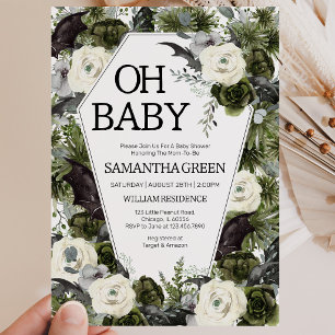 Geschlechtsneutrale gothische Halloween-Baby-Party Einladung