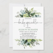 Geschlechtsneutrale grüne Blattsprinkle Einladung (Vorderseite)