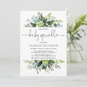 Geschlechtsneutrale grüne Blattsprinkle Einladung (Stehend Vorderseite)