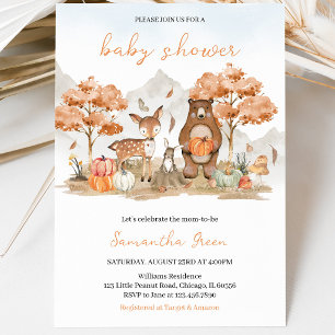 Geschlechtsneutrale Herbst-Wald-Baby-Party Einladung