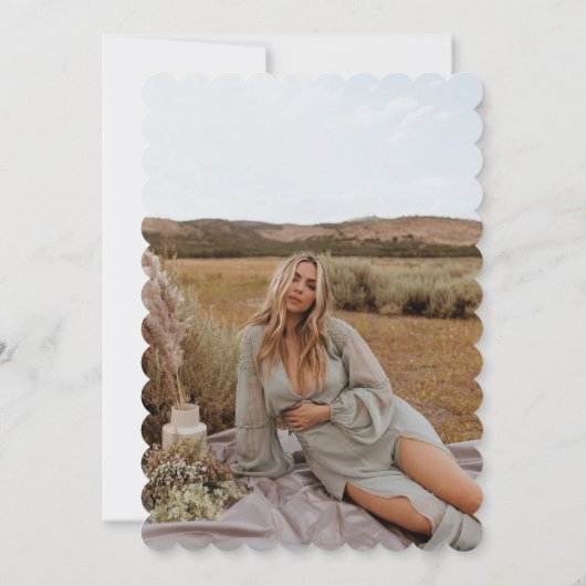 Geschlechtsneutrale Kleidung Foto Babydusche Einladung (Rückseite)