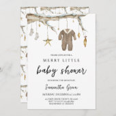 Geschlechtsneutrale kleine Babydusche Einladung (Vorne/Hinten)