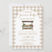 Geschlechtsneutrale, lokal angebaute Bauern Kinder Einladung (Vorderseite)