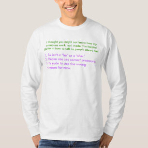Geschlechtsneutrale Pronomen Vorlage T-Shirt